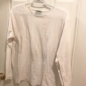 J. Crew white crew neck long sleeve shirt